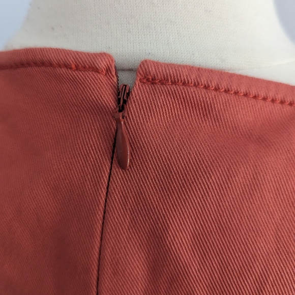 Women's Valentino Roman Orange Coral Lace Up Sign Denim Dress US 10 46 - Picture 4 of 10